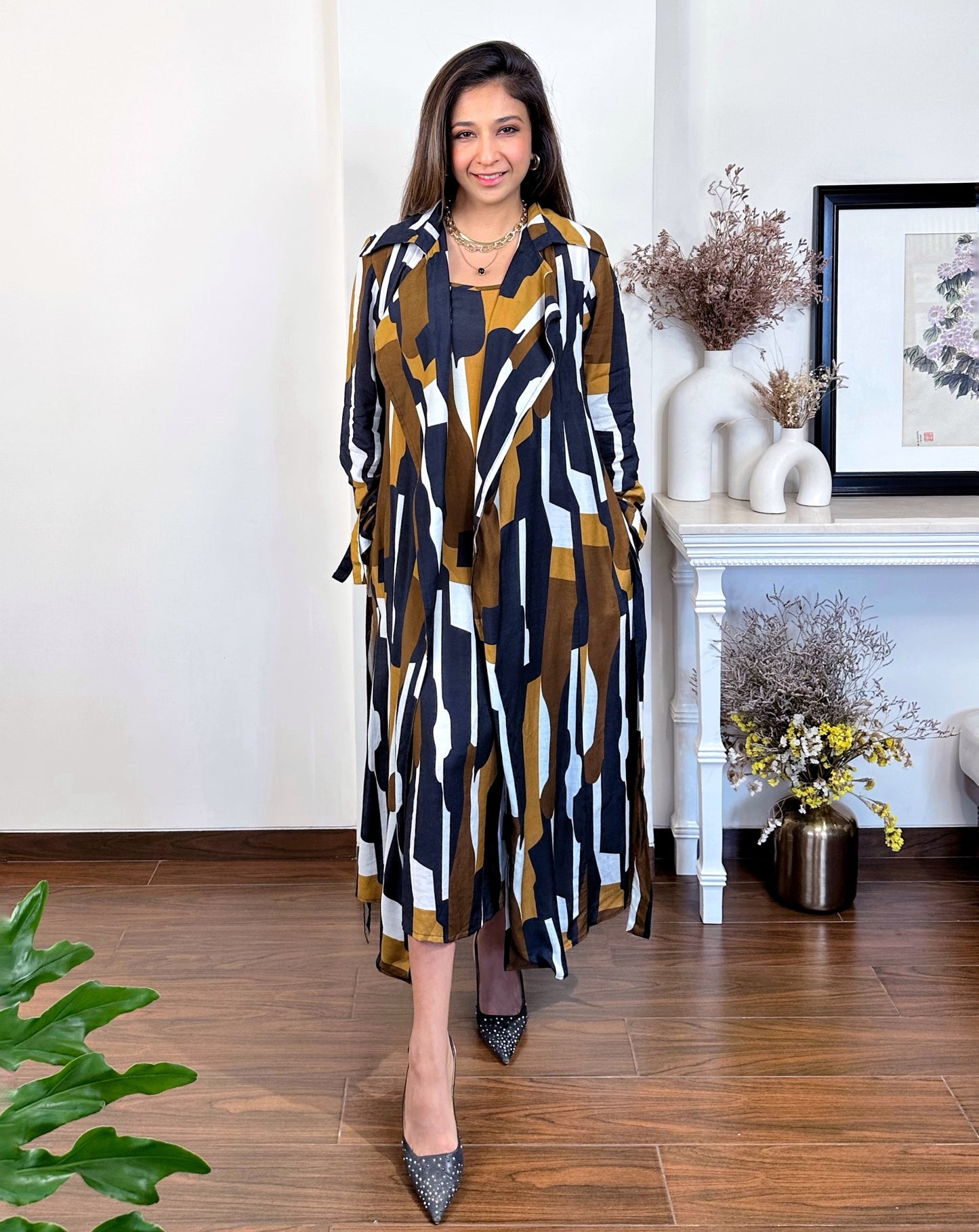 Anaya Trench - Slip dress set