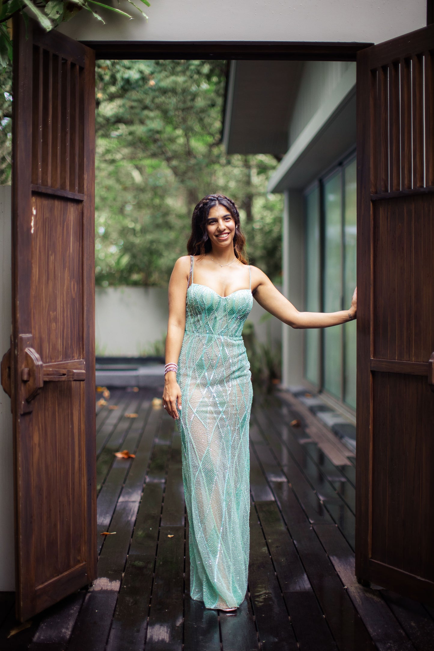 Pista Green gown