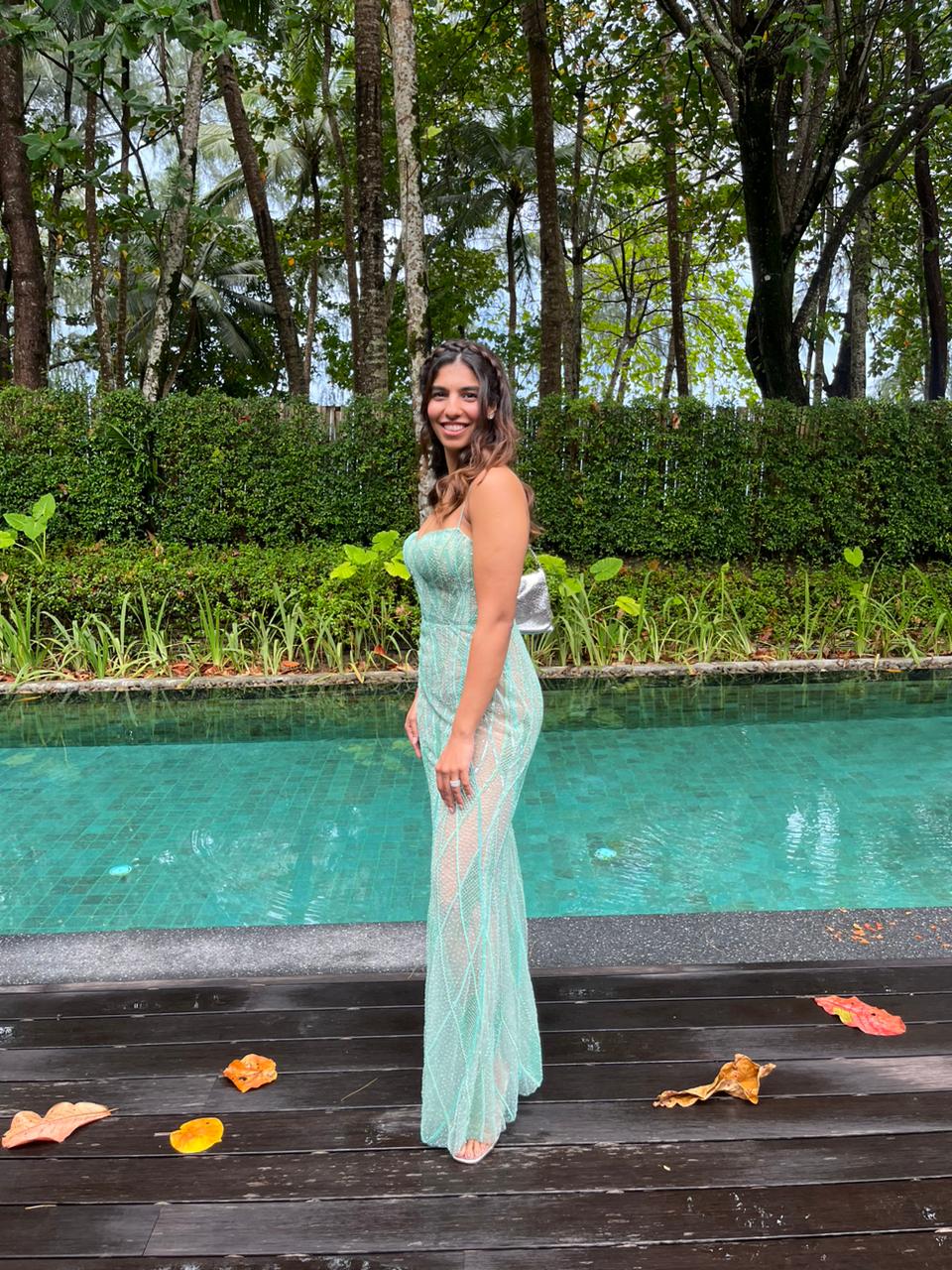 Pista Green gown