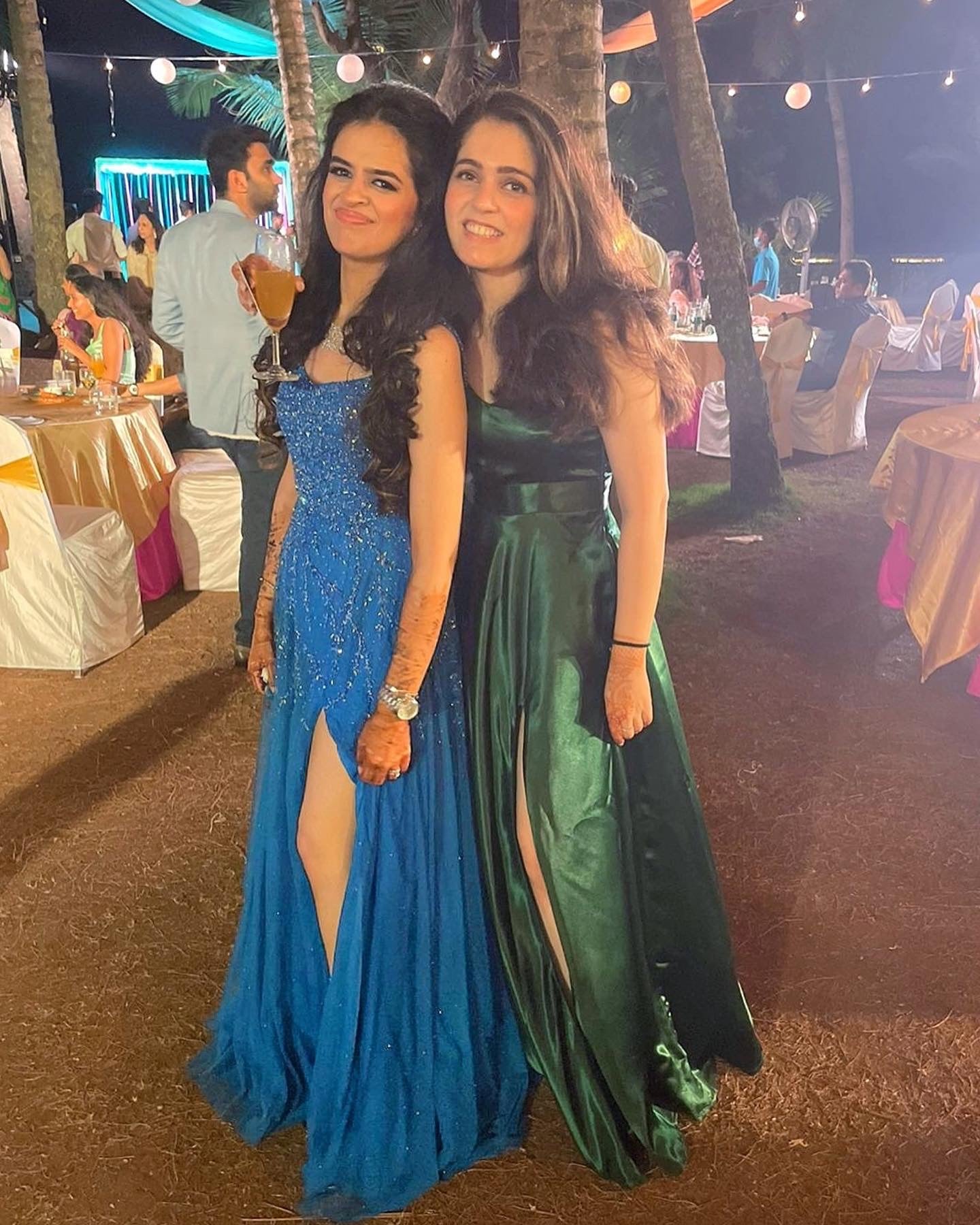 Gown with self embroidery