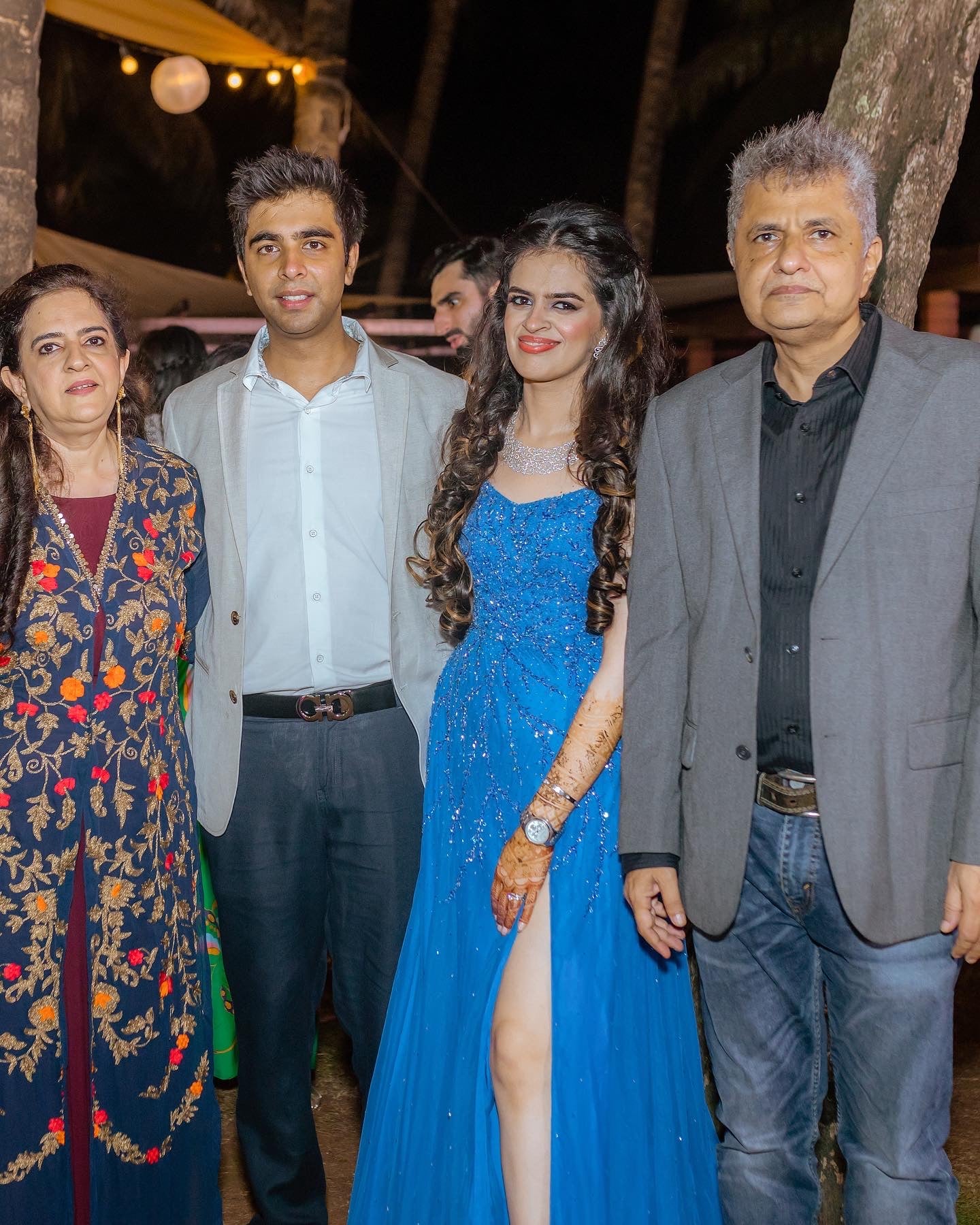 Gown with self embroidery