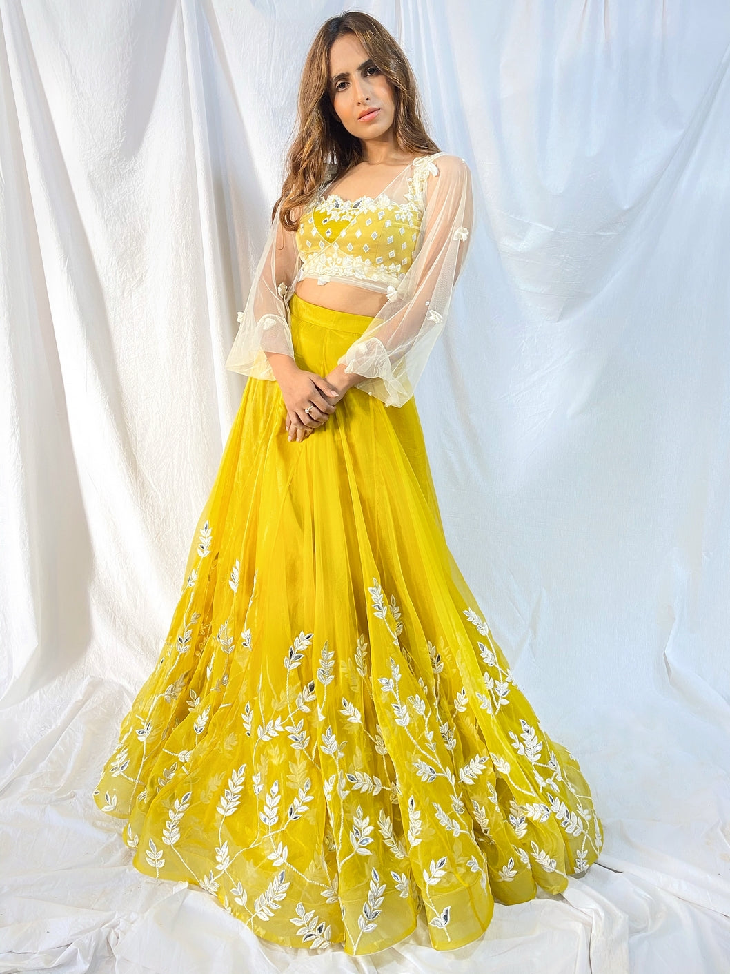 Freesia Lehenga with Applique Jacket